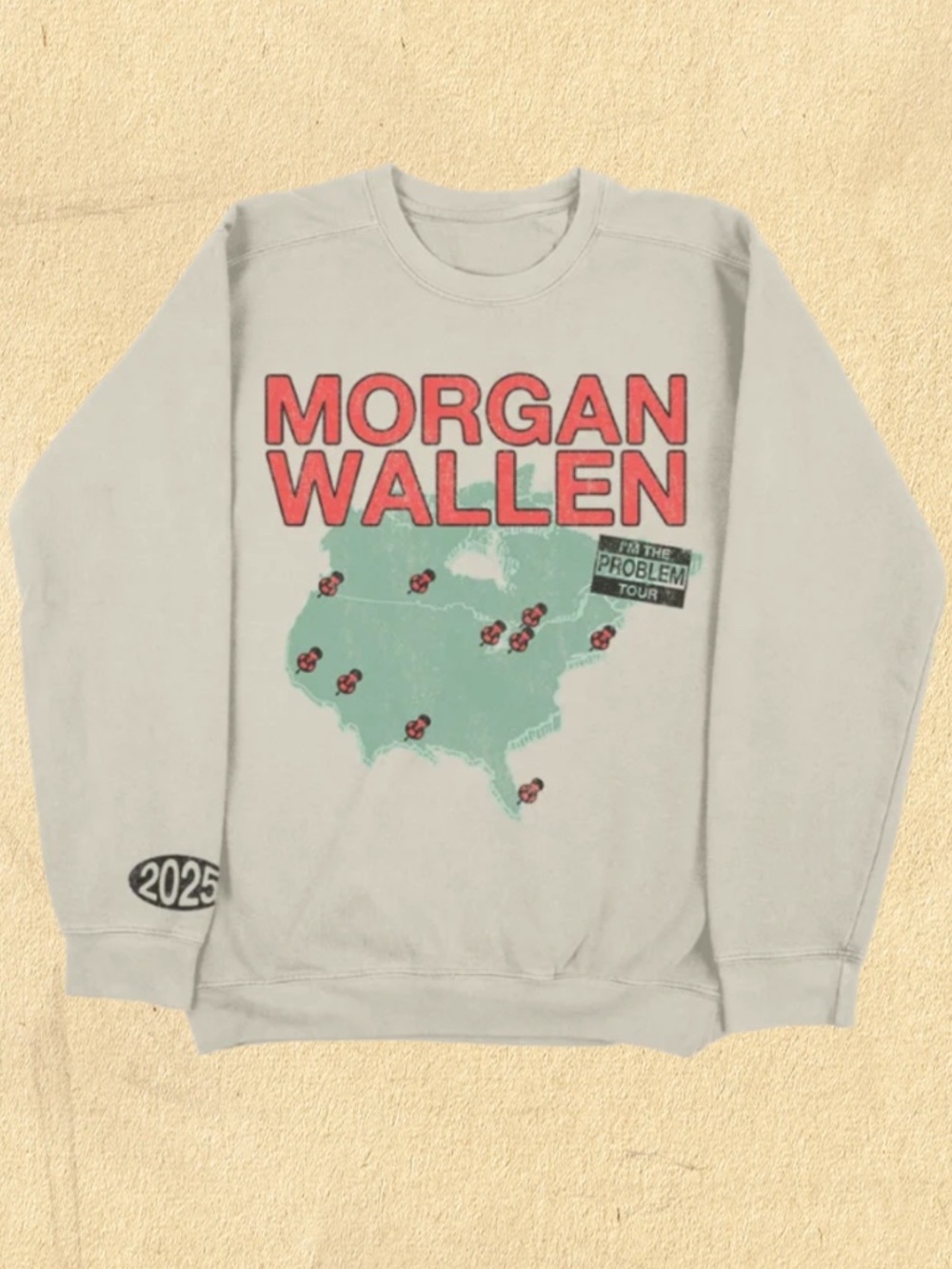 Morgan Wallen Crewneck Sweatshirt I'm the Problem Tour Size Small